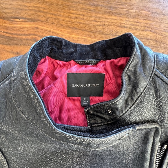 Leather Moto Style jacket, XL - Picture 4 of 9